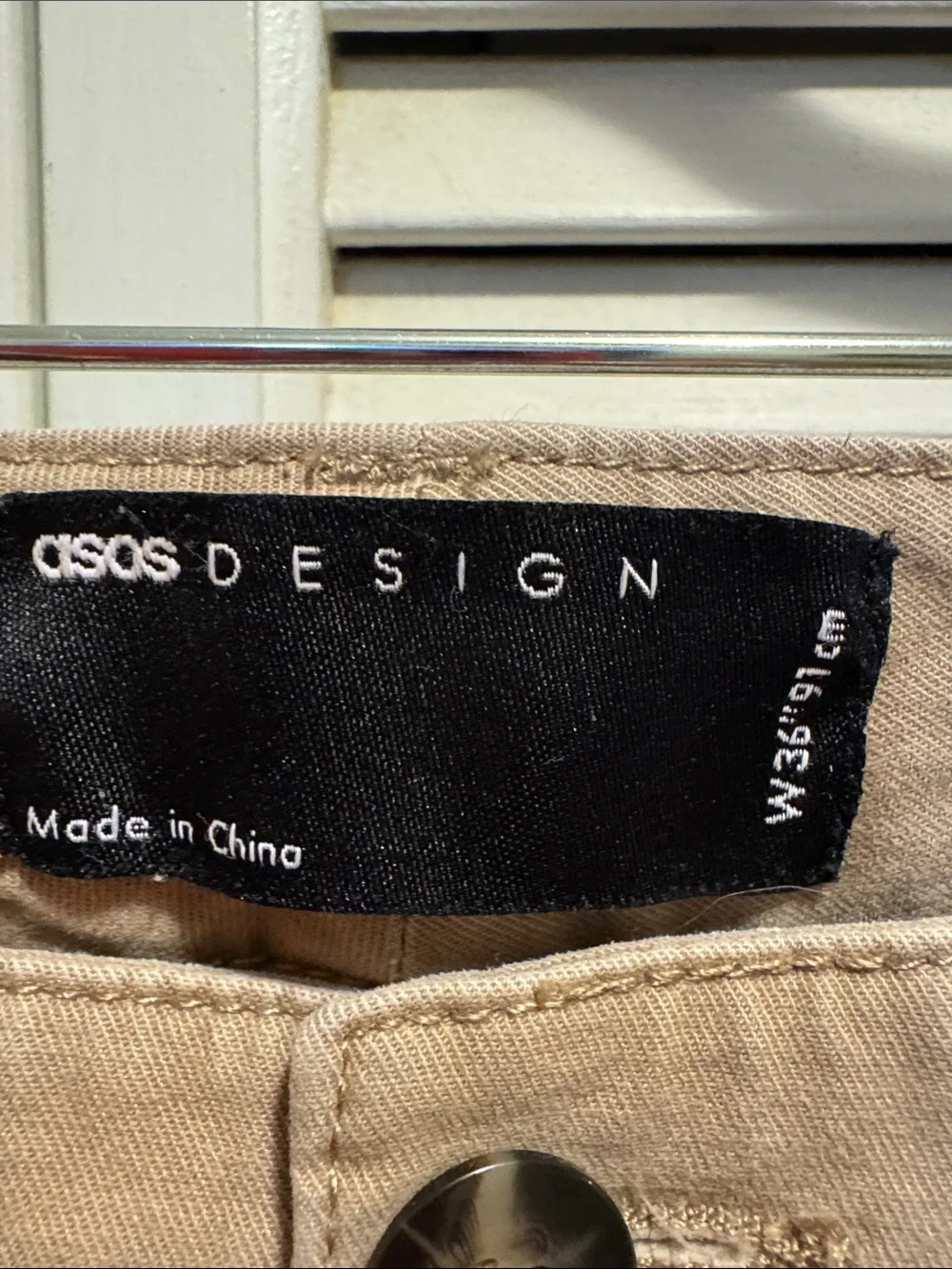 ASOS Men’s Tan Flat Front Cotton Shorts 36” Waist